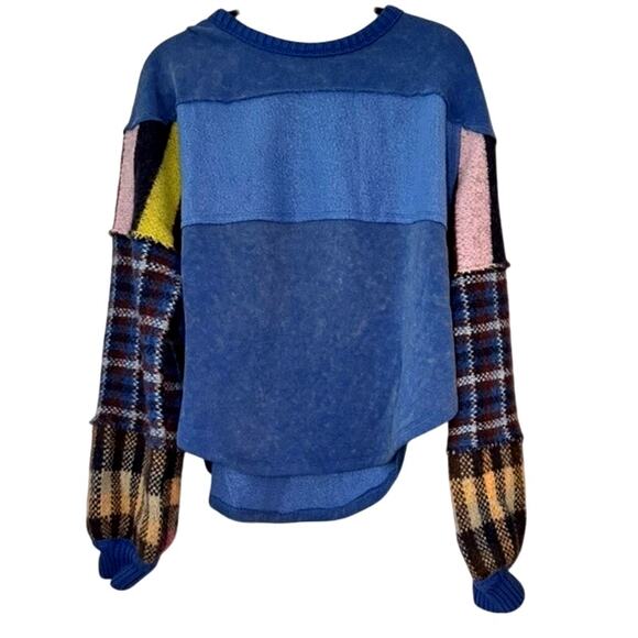 Free People/We The Free Easy On Me Pullover (Blue Lit Combo) -  S - Picture 1 of 4